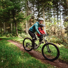 Load image into Gallery viewer, Shotgun Child Bike Seat And Child Handlebars Riding With Parent On Trail